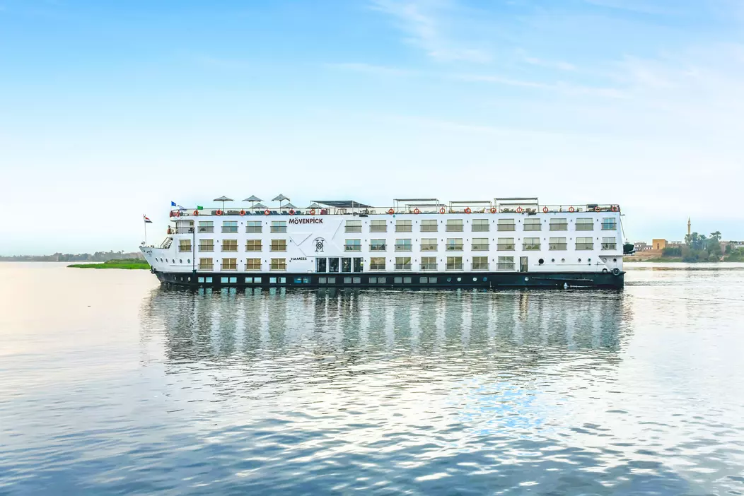 Exterior view of the MS Mövenpick Hamees Nile cruise ship